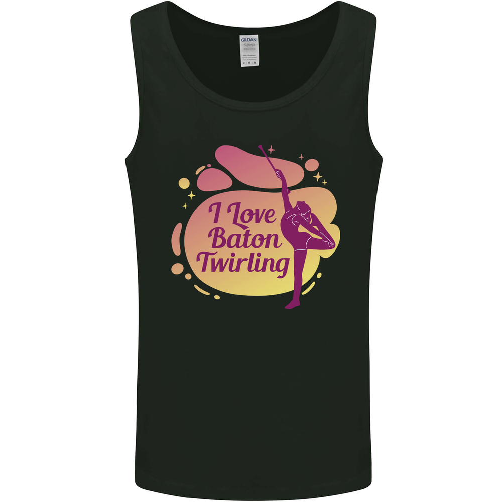 I Love Baton Twirling Gymnastics Mens Vest Tank Top