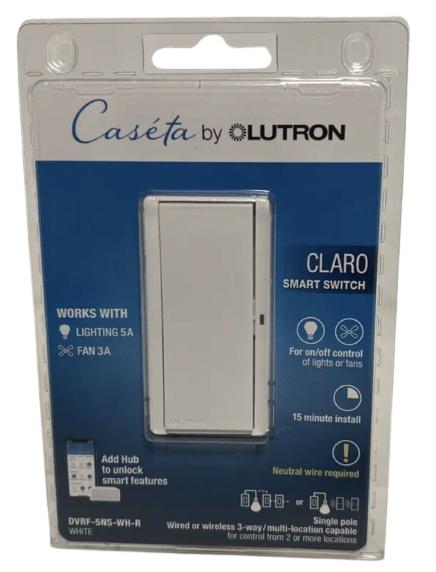 Lutron Caseta Claro Smart Switch - White brand new in factory packaging..
