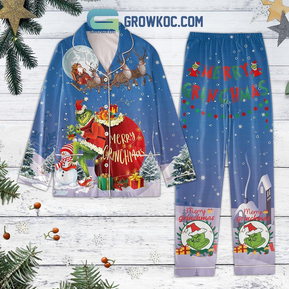 Grinch Christmas Santa Claus Pajama Set for Adults不远