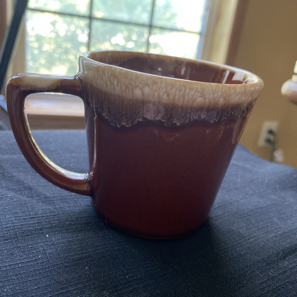 McCoy USA Signature brown Drip coffee mug D Handle VGUC