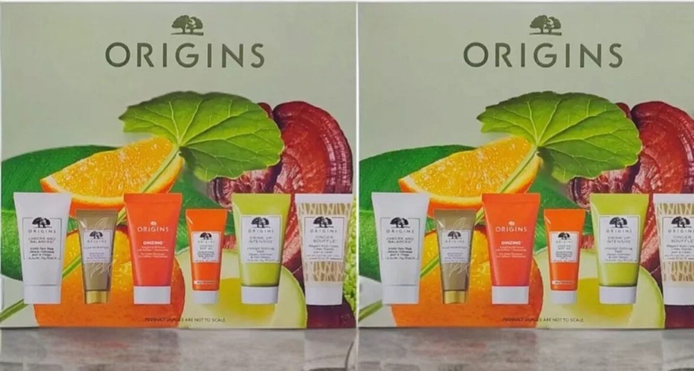 2✖️Origins 6 Piece Skincare Set - Youth Serum Face Wash Overnight Mask Gel Cream