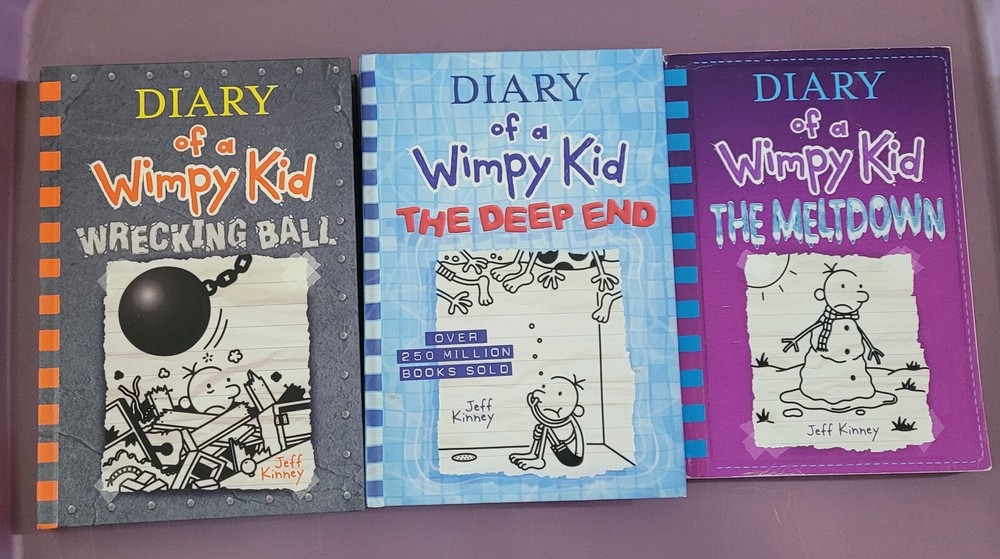 Set of 3 Diary of a Wimpy Kid Books by Jeff Kinney