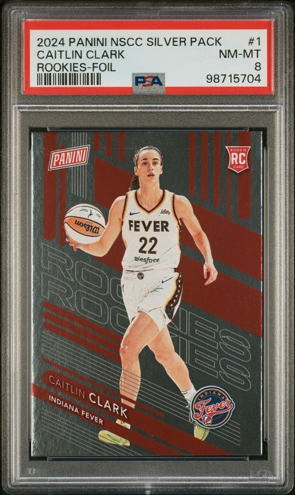 2024 Panini The National Rookie Caitlin Clark Silver Foil #RC1 Fever PSA 8 !!