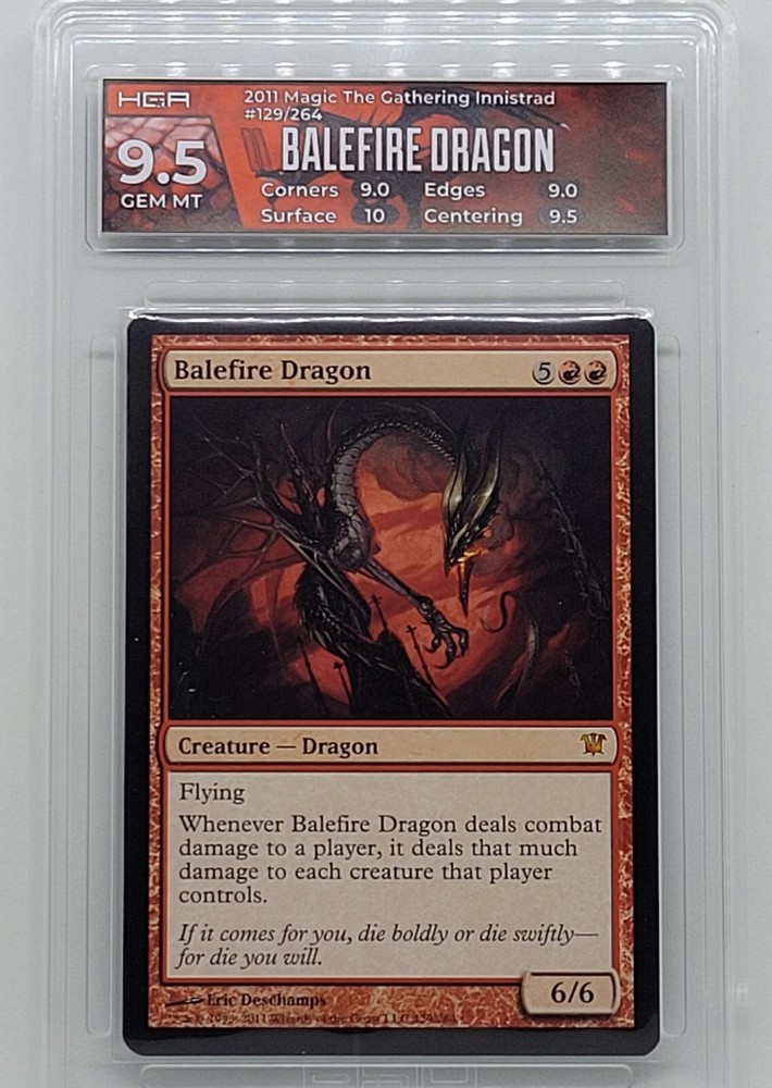 MTG x1 BALEFIRE DRAGON 1x NM Innistrad ISD #129 HGA 9.5 🔥 MINT! GRADED!