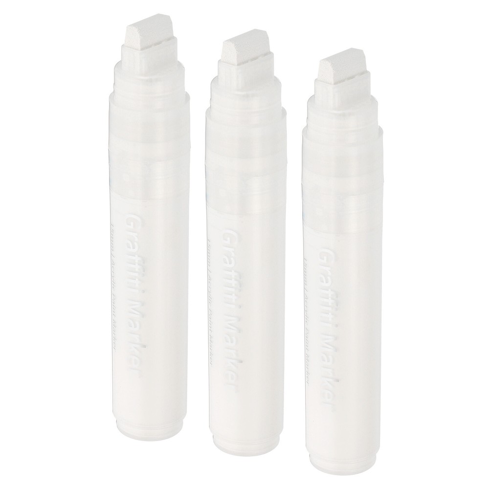 3 Pcs Graffiti Markers, 15mm White Poster Markers Thick Acrylic Paint Pen