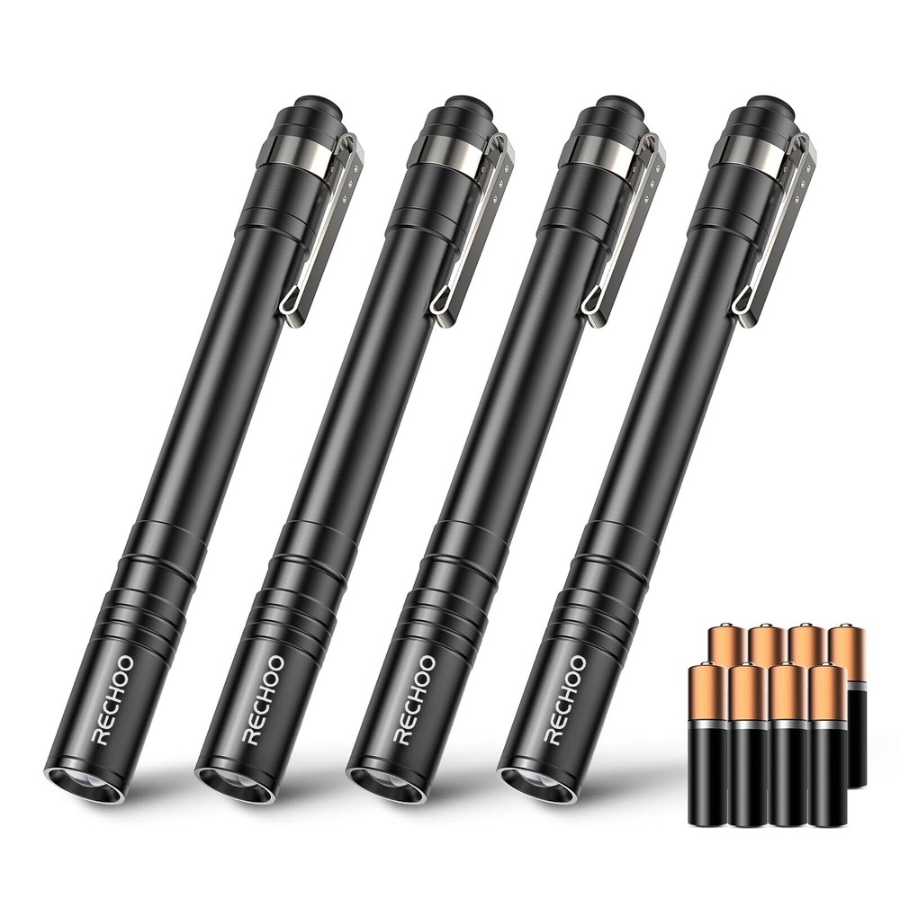 LED Pen Light 4 Pack Lightweight Small Bright Pen Flashlight with Clip Waterp...