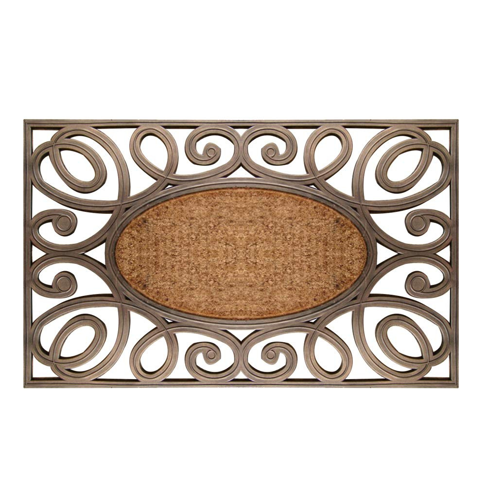 A1HC Premium Rubber & Coir Elegant Circles Princess Large Doormat, Durable and Stylish Entryway Decor