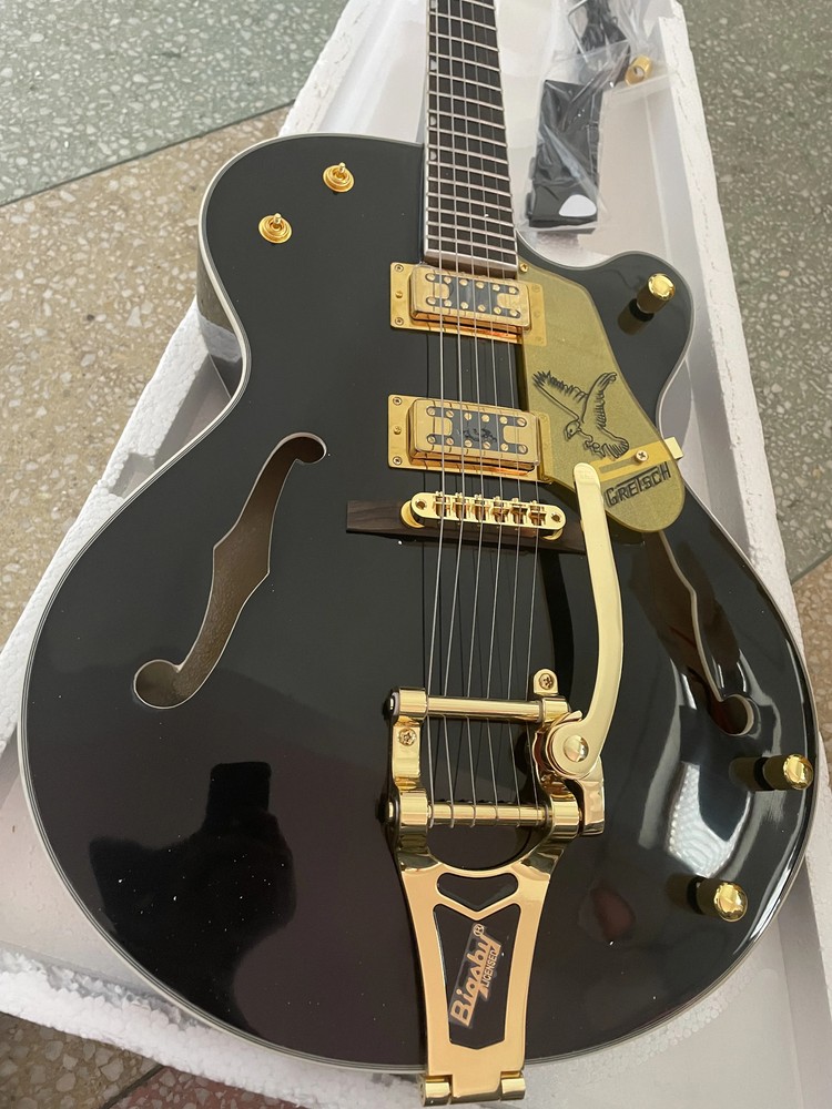 Custom Semi-Hollow Jazz Electric Guitar with Tremolo & Premium Tuners  