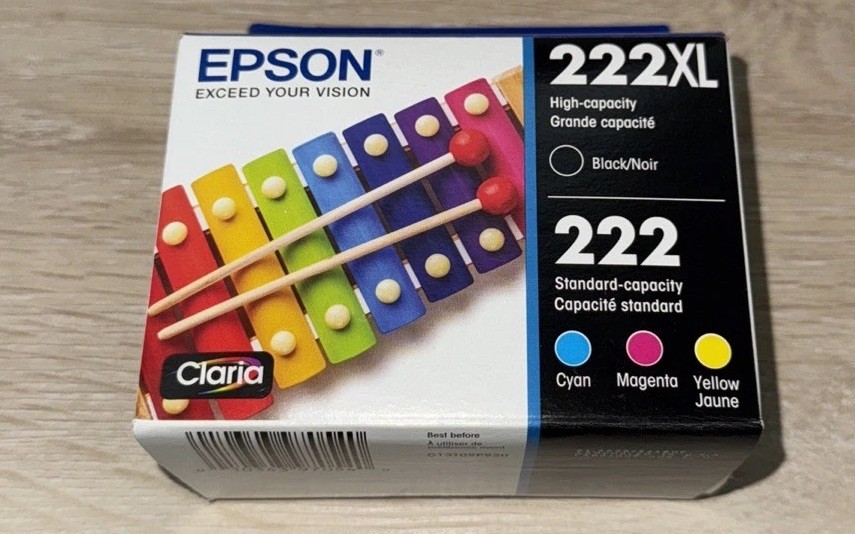 EPSON 222XL Ink High Capacity Black & Standard Color Cartridge Combo Pack 0540