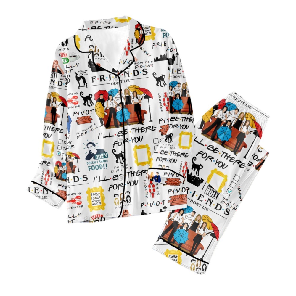 Friends Button Down Pajama Set - Soft & Comfy Sleepwear MAITM 5256