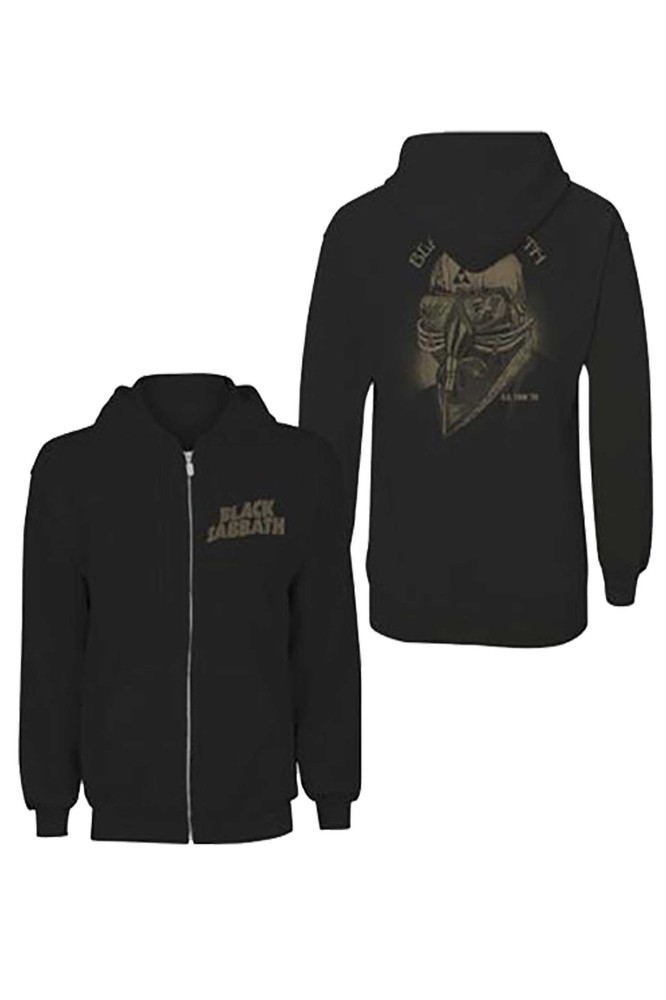 Black Sabbath Hoodie Tour 1978 Band Logo new Official Womens Black Zipped