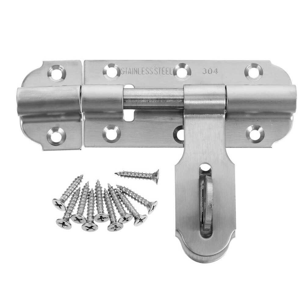Stainless Steel Security Gate Latch Slide Lock Bar for Doors  