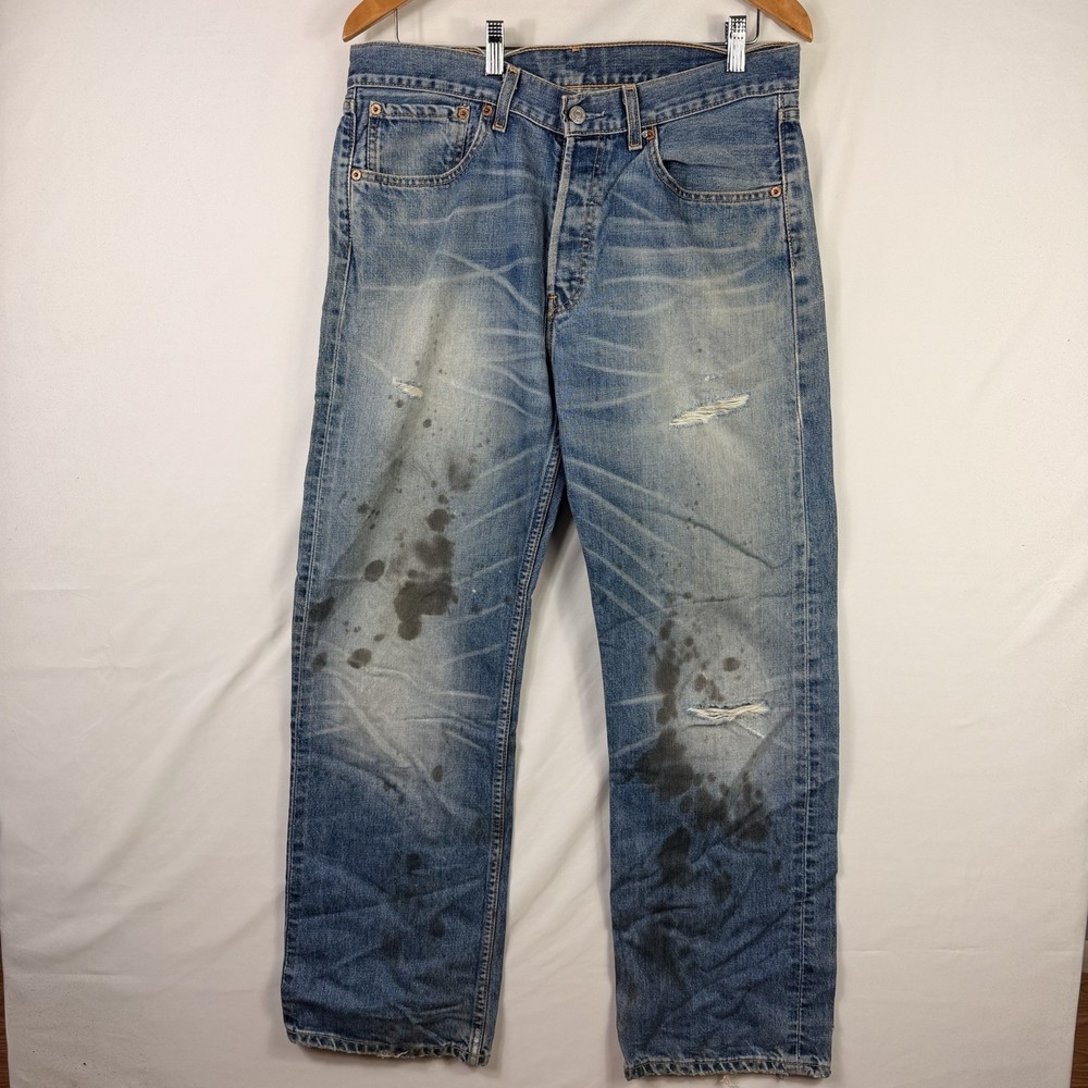 Levi's 508 Jeans Men's 32x32 Regular Fit Blue Light Wash Denim Button Fly