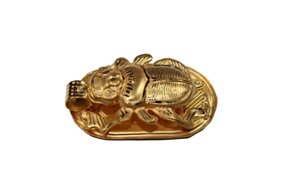 9A Egyptian jewelry pendant Scarab 18K yellow Gold DOUBLE SIDE Pharaonic 5.25 Gr