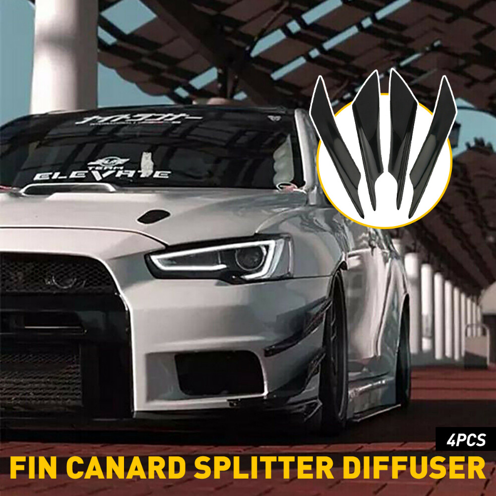 Glossy Black Auto Bumper Canard Diffuser Splitter Lip Spoiler