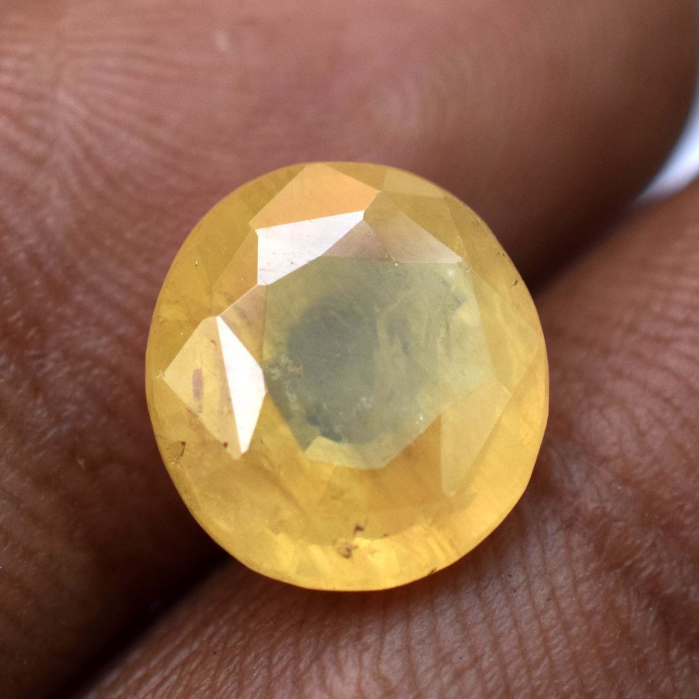 Natural Ceylon Yellow Sapphire 5.80 Ct Oval Cut Untreated Certified Loose Gem