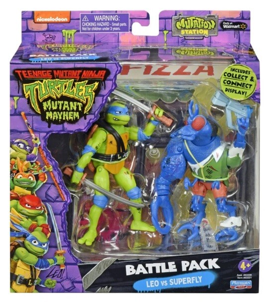 TMNT Teenage Mutant Ninja Turtles Mutant Figure 2 Pk - Leo Vs Super Fly Figures