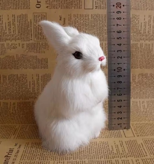 White Bunny Rabbit 5 Inch Fur Stuffed Animal Plush Toys Toddler Doll Kids Gifts