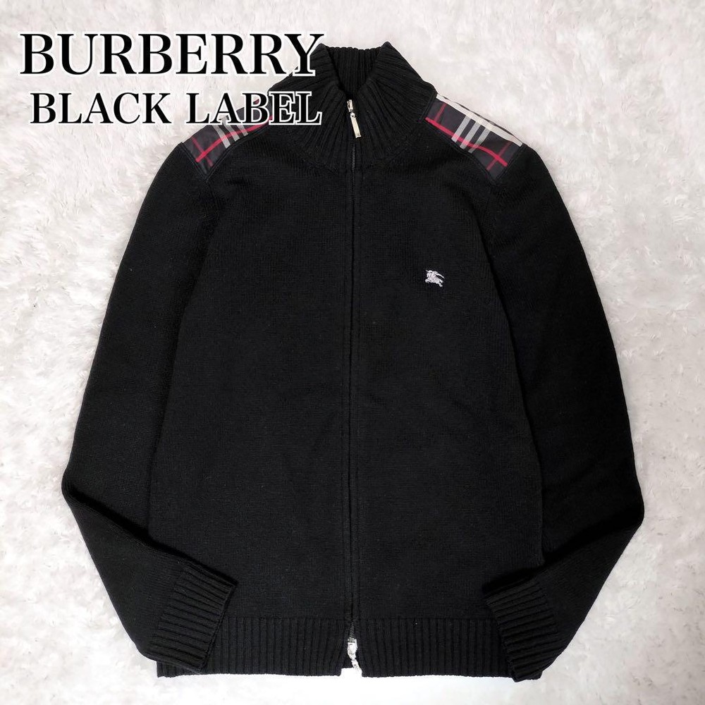 Burberry Black Label Cashmere knit cardigan zip Nova check F/S from Japan