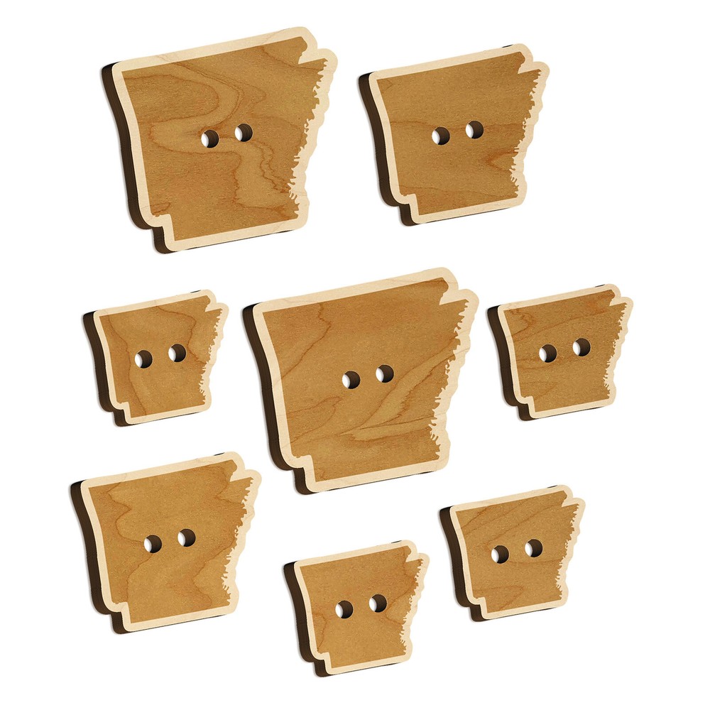 Arkansas State Silhouette Wood Buttons for Sewing Knitting Crochet DIY Craft