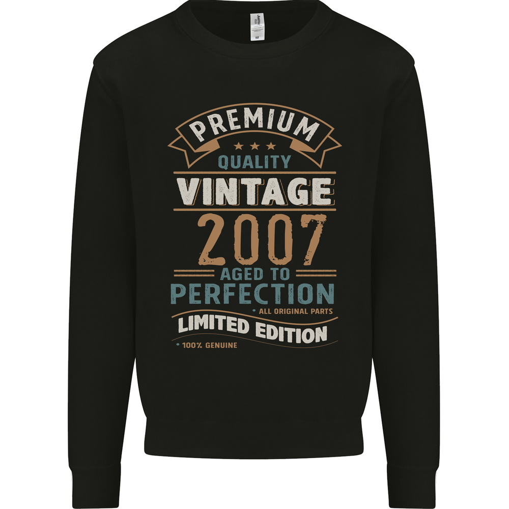 Premium Vintage 18th Birthday 2007 Mens Sweatshirt Jumper