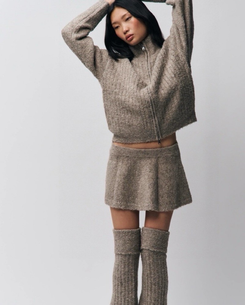 Danielle Guizio Viv Skirt Heather Grey Size Large