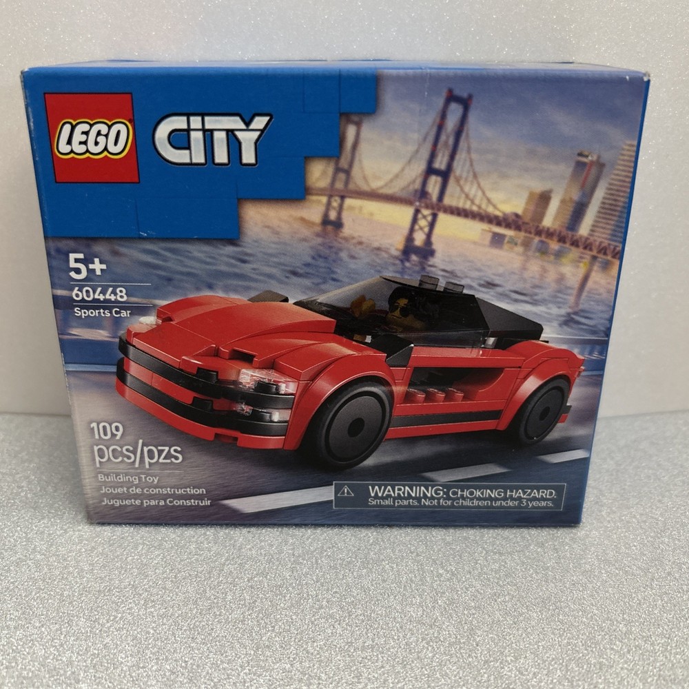 LEGO City Red Sports Car Building Toy for Kids Ages 5+ with 2 Minifigures