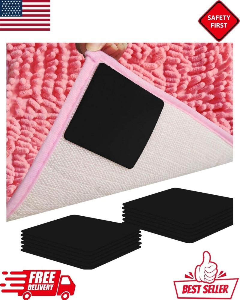 12 PCS Rug Pad Gripper,  Washable Grippers for Rug Tape, Non-Slip Carpet Gripper
