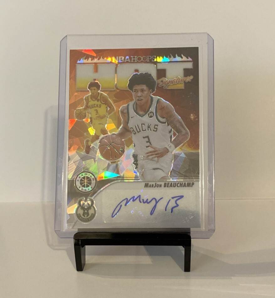MarJon Beauchamp Hot Signatures cracked iceBucks 2023-24 Panini Premium Stock...