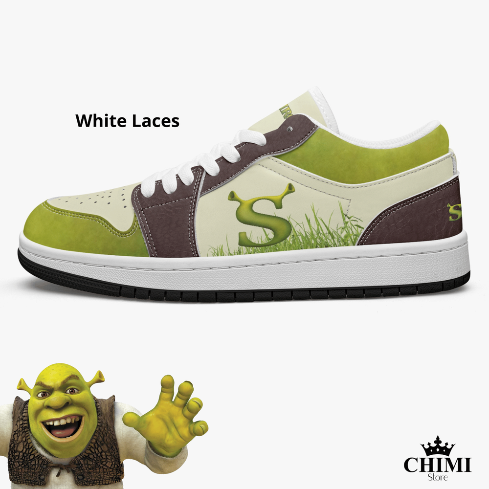 Custom Shrek Leather Low Top Sneakers, New 2025 Comic Collectible Sneakers