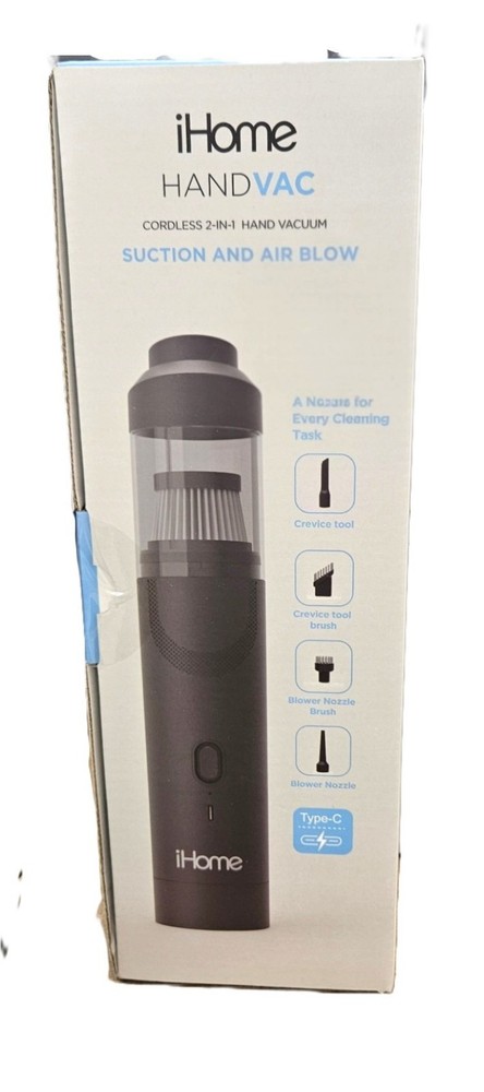 iHome HandVac Cordless 2-in-1 Hand Vacuum Suction & Air Blow -FREE Shipping- NEW