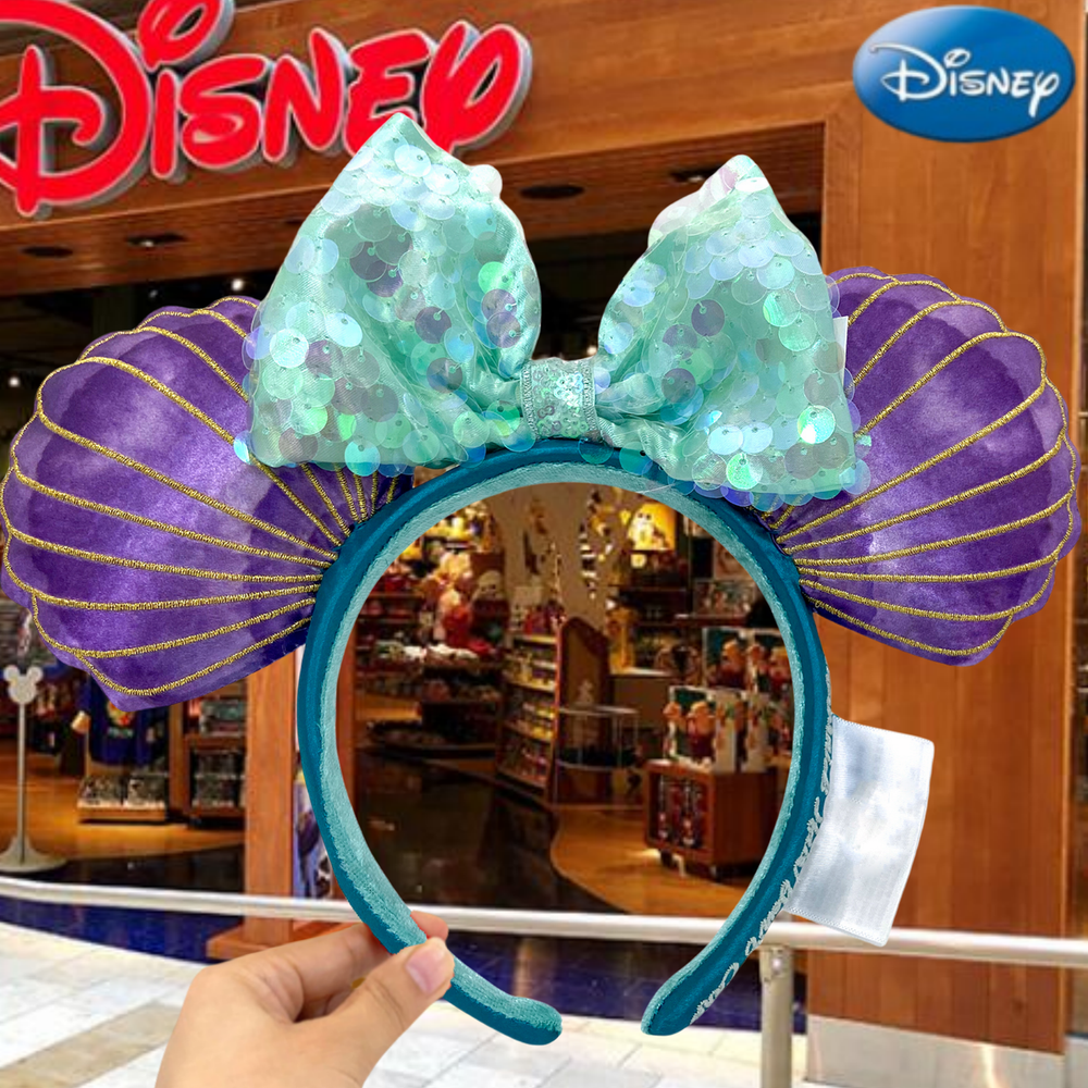 Disney Little Mermaid Ariel Purple Sequin Shell Headband with Bow
