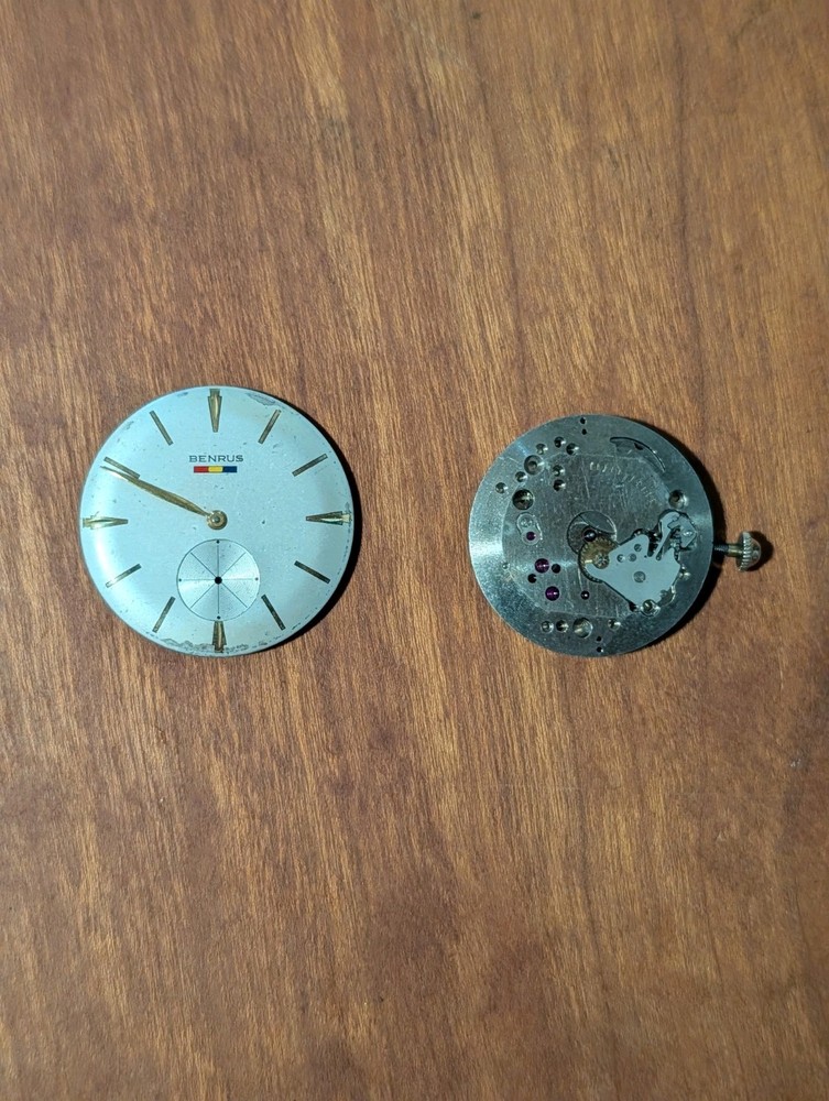 Vintage Benrus WATCH Movement DN 411 With Dial For Parts Or Repair