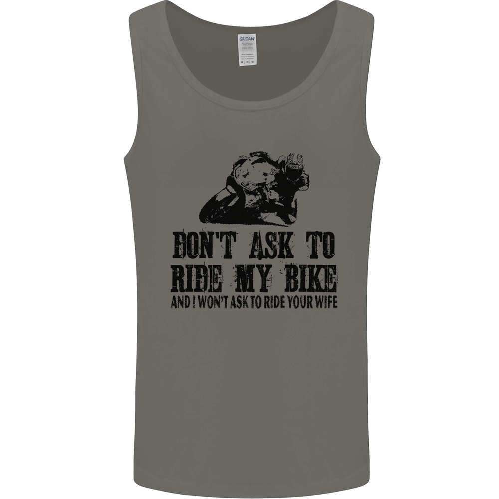 Ask to Ride My Biker Motorbike Motorcycle Mens Vest Tank Top