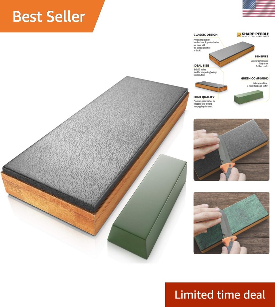 Premium Leather Strop for Knife Sharpening with Polishing Compound - Sharpeni...