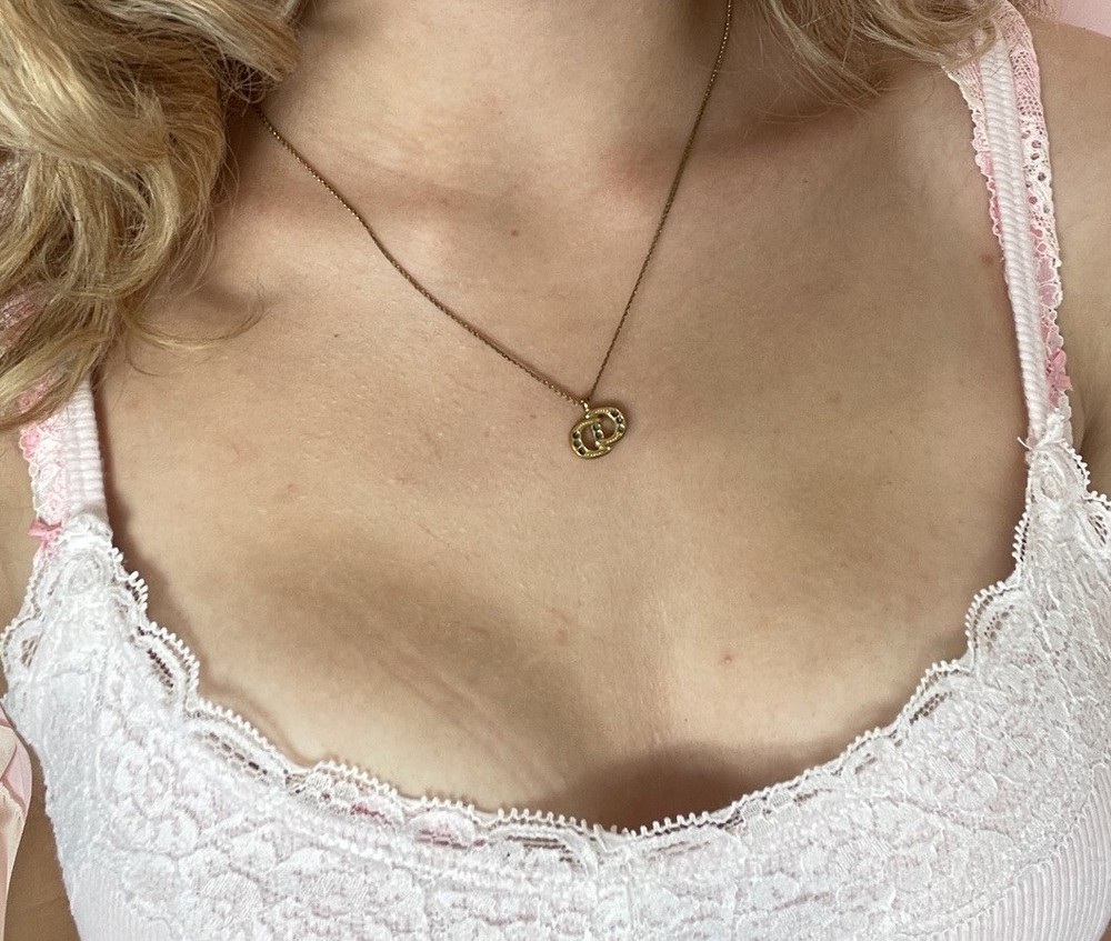 vintage cd logo christian dior pendant necklace