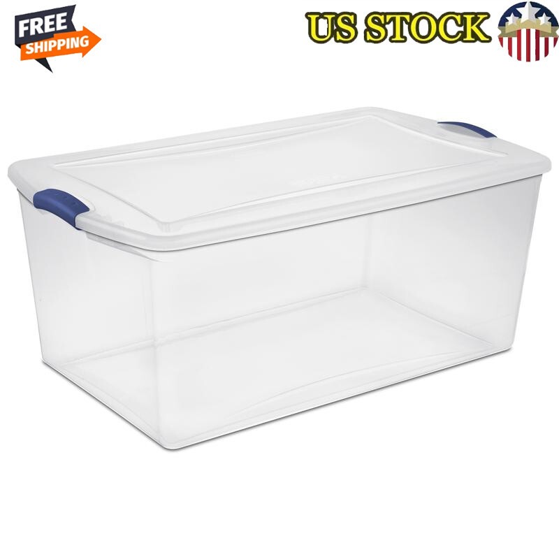 Sterile Clear Storage Box 105 Qt for Camping & Sports Gear Organization