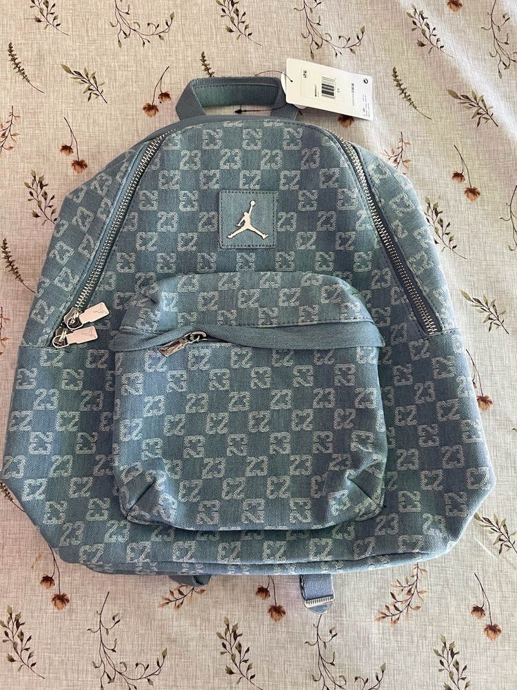 Nike Jordan Monogram Denim 20.8L Backpack in Blue MA9059-571