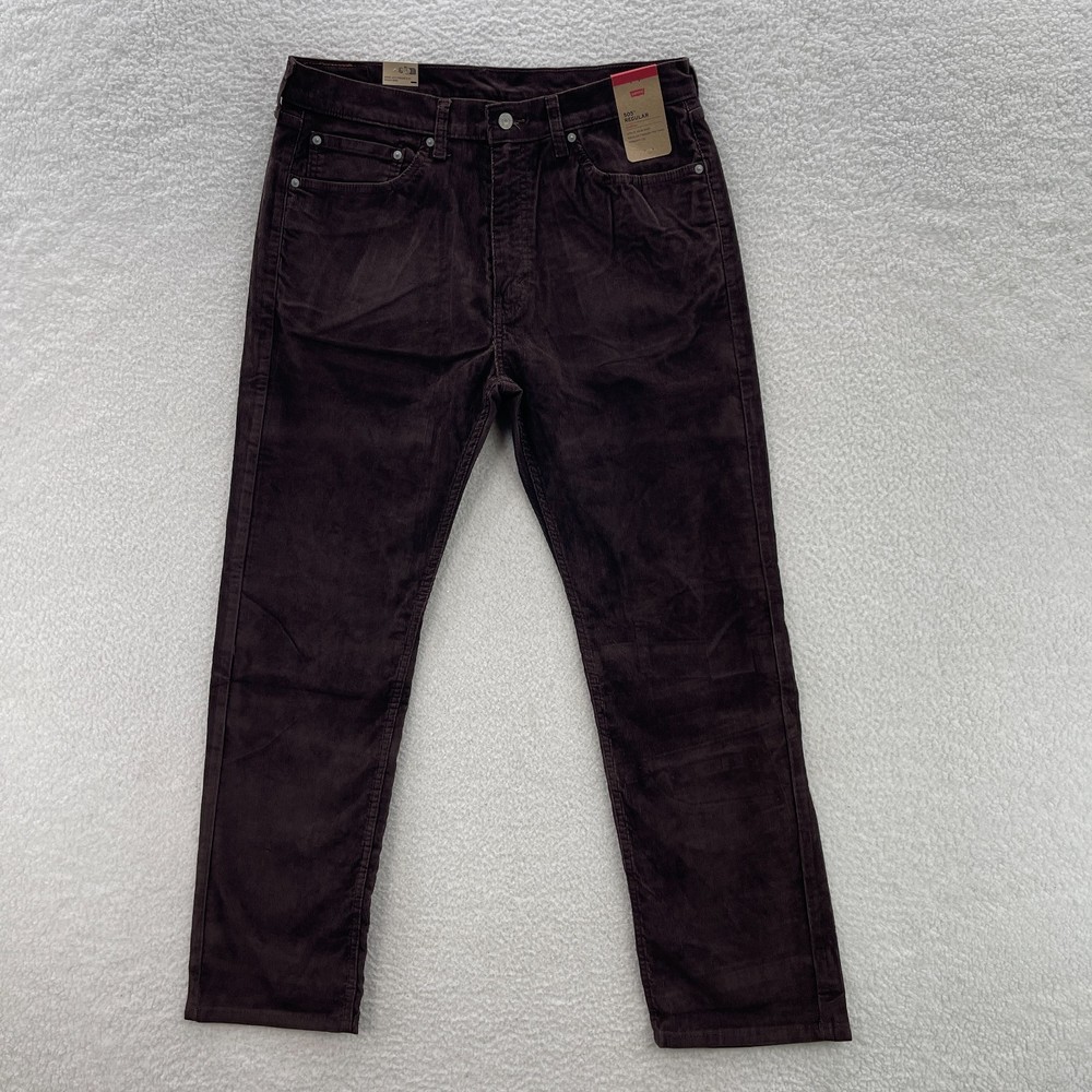 Levi's Pant's Men's 36x32 Brown 505 Corduroy Pinwale Regular Fit Straight Preppy