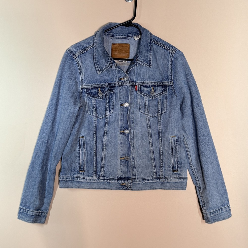 Levi's Premium Denim Trucker Jean Jacket Blue Button Down Medium Wash Large L
