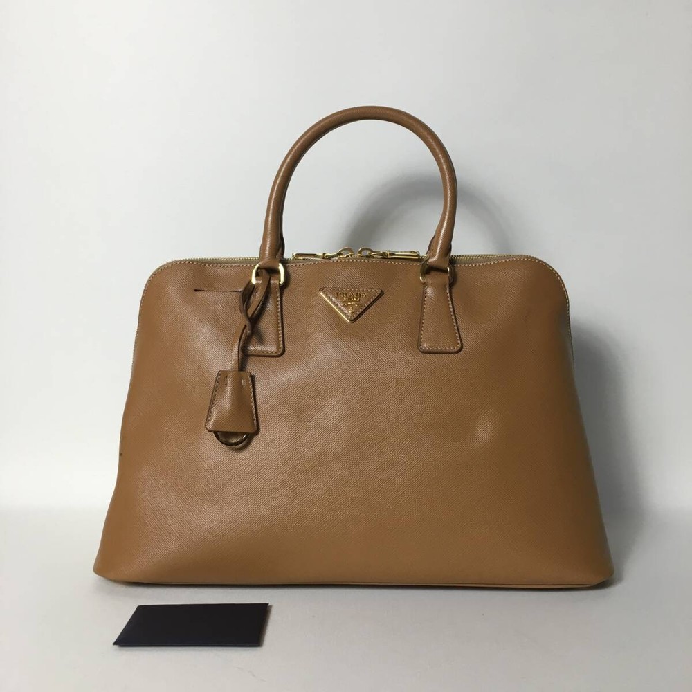 RARE Prada Saffiano Brown Handbag 75B211 in Excellent Condition