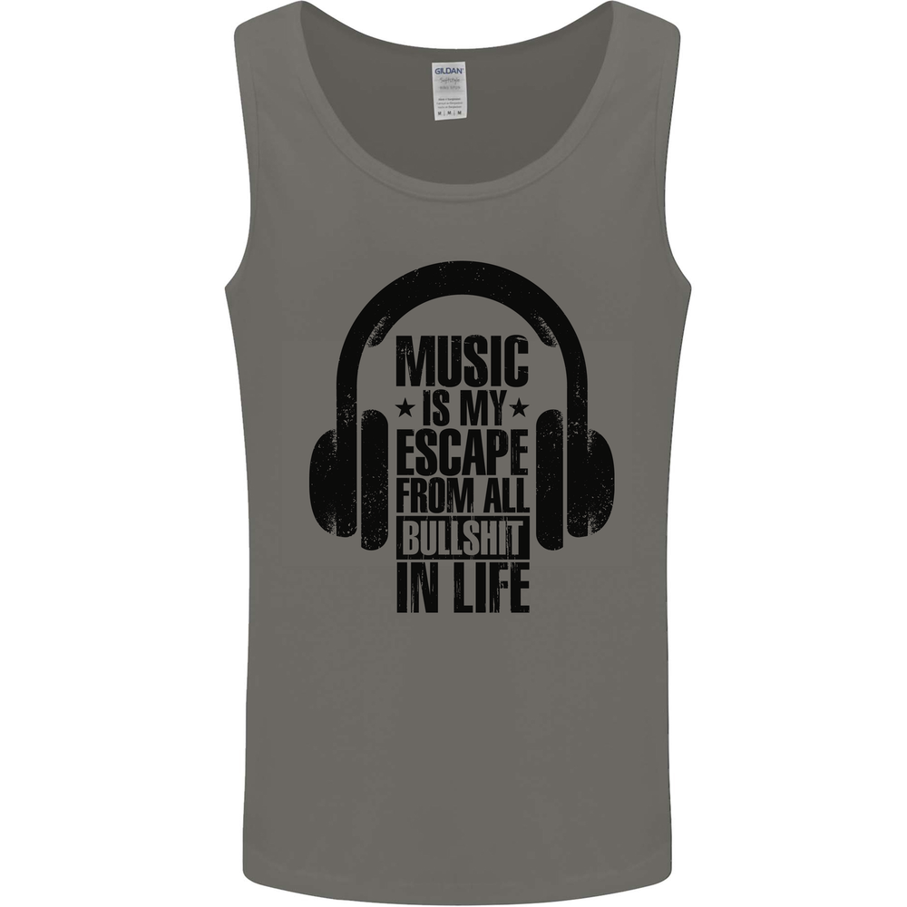 Music Is My Escape From B/S in Life Rock Mens Vest Tank Top