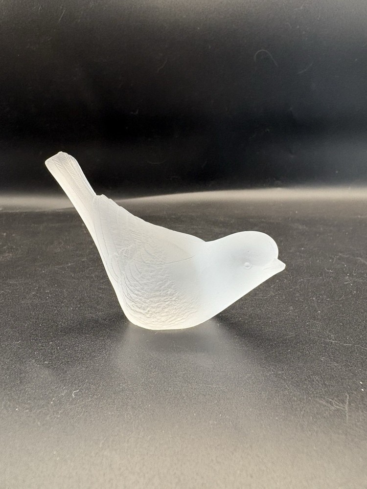 Vintage Rare Westmoreland Clear Frosted Satin Glass Bird Figurine