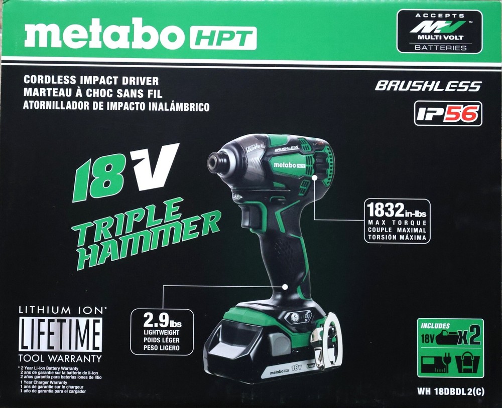 Metabo Impact Drill Kit With Batteries 18v & Charger NIB WH 18DBDL2