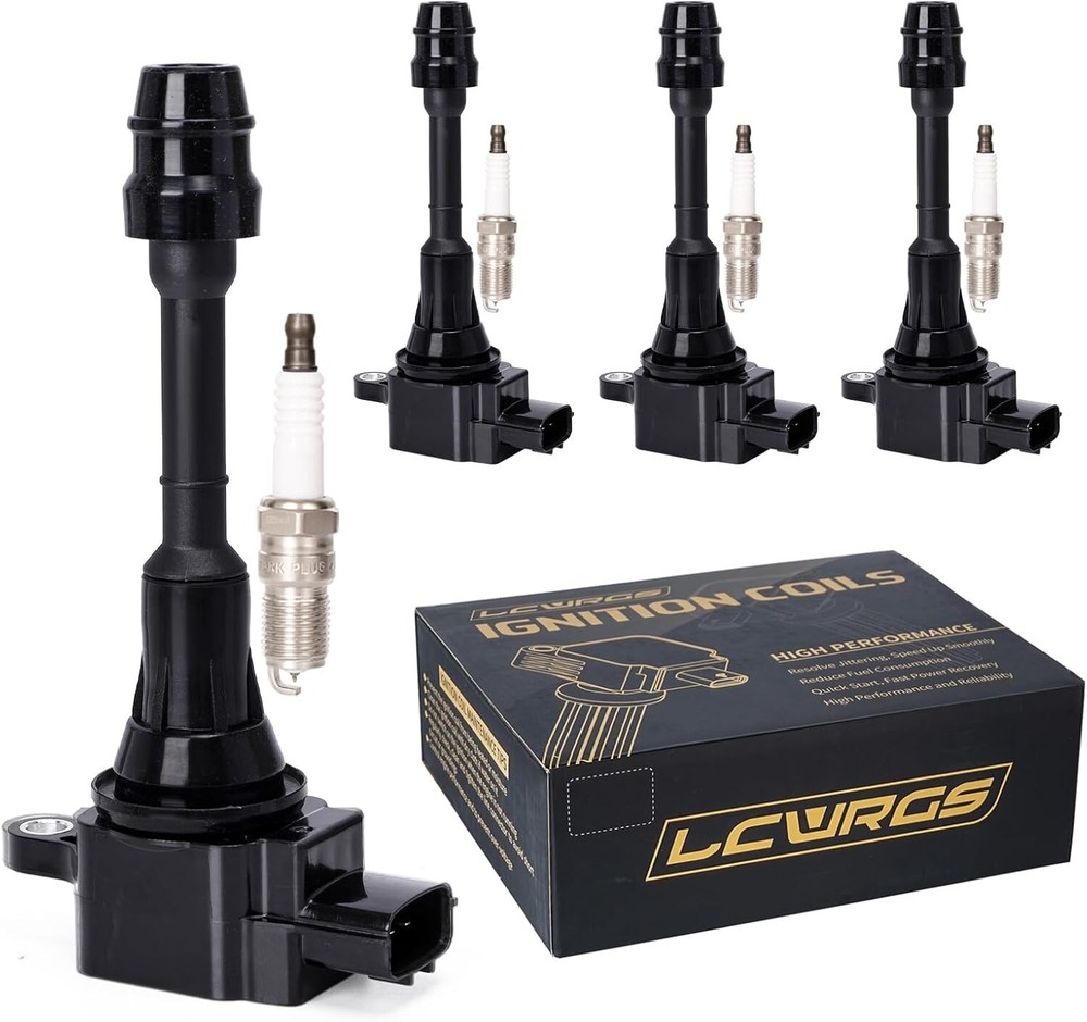 4 Ignition Coil Pack & Spark Plugs for 2.5L L4 Nissan Altima Sentra