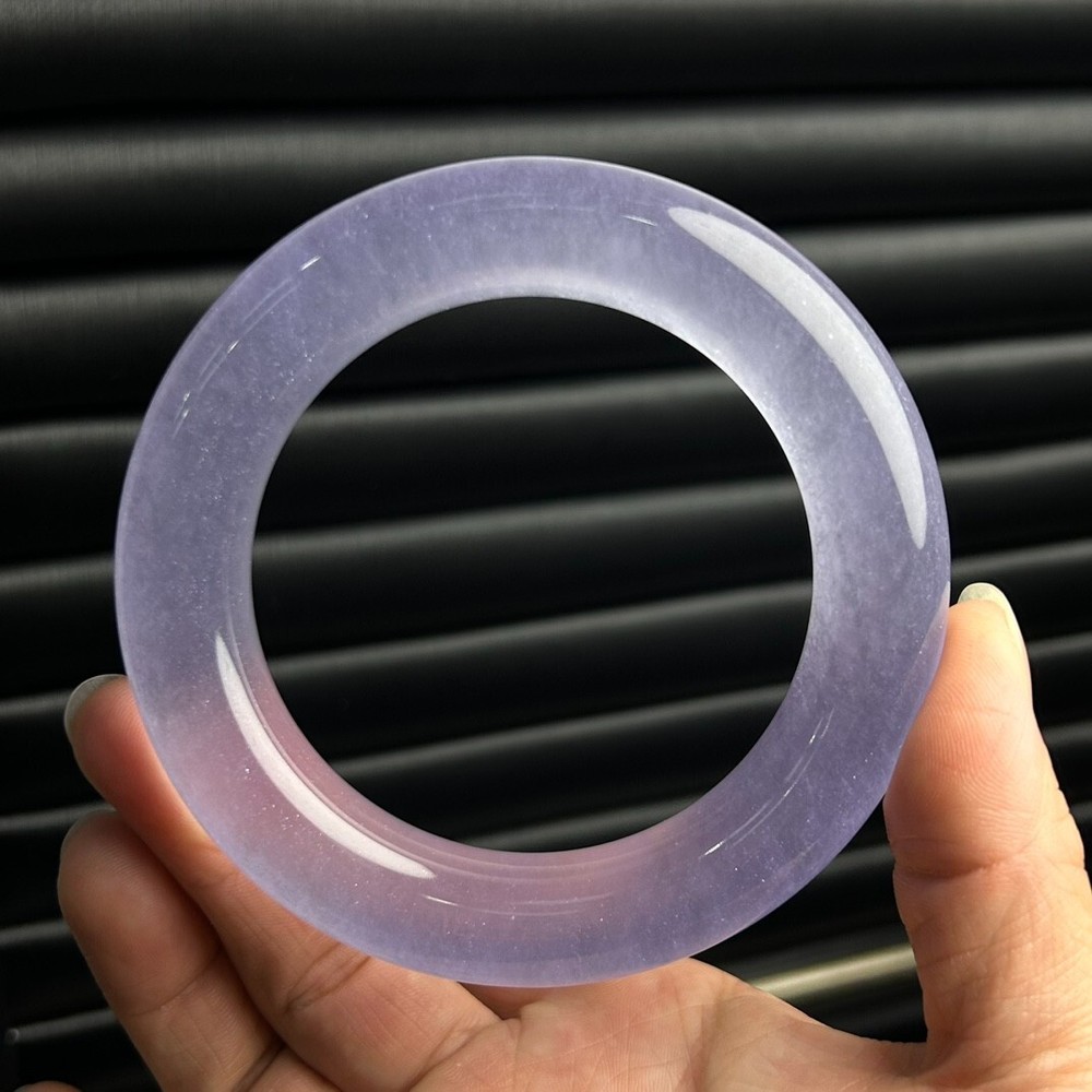 Certified Natural Grade Ice purple Burmese Jade jadeite bracelet bangle 60-61MM