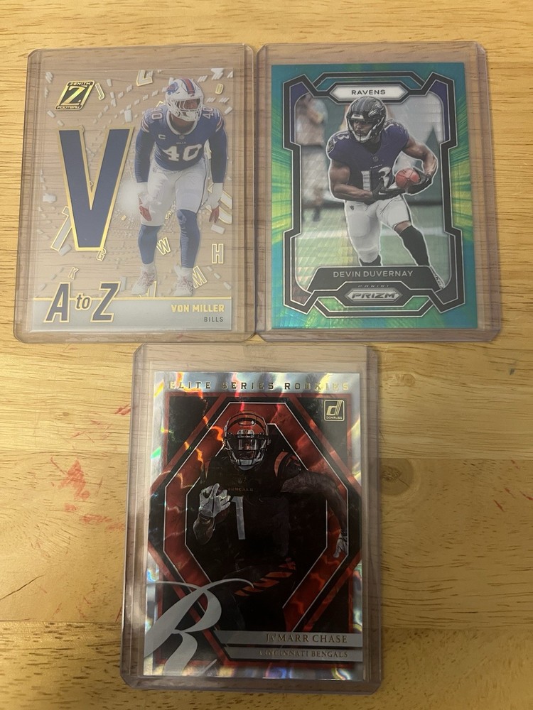 NFL Lot-Von Miller Case Hit, Duvernay SP 016/175, Ja’Maar Chase Rookie
