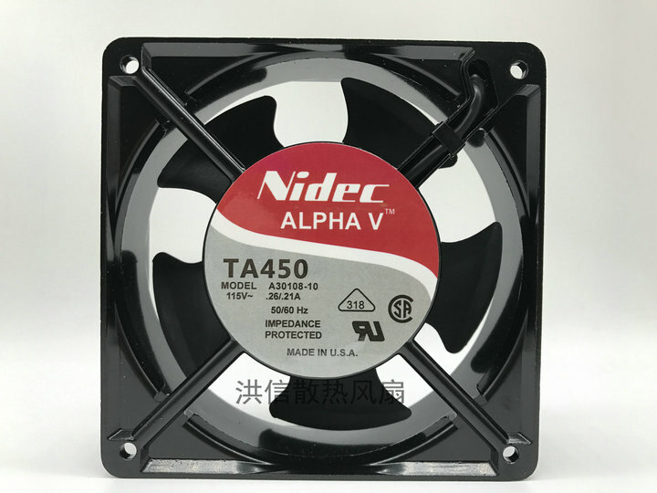 1 PCS  NIDEC  Fan TA450 A30108-10 AC 115V 12038 12CM Aluminum frame cooling fan