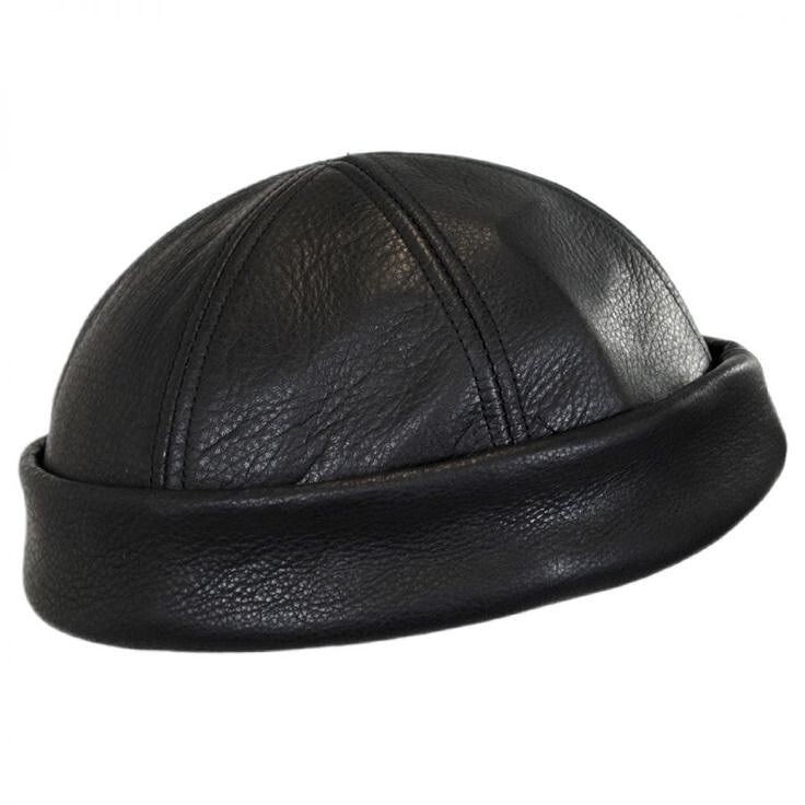 Original Leather Beanless Brimless Skullcap