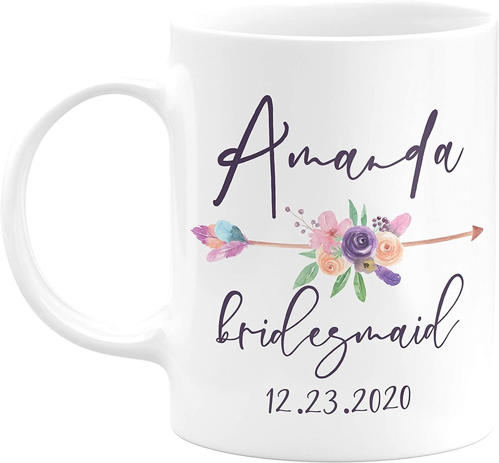 Single Personalized Bridesmaid Coffee Mug Gifts W Free Customization 11oz Cerami